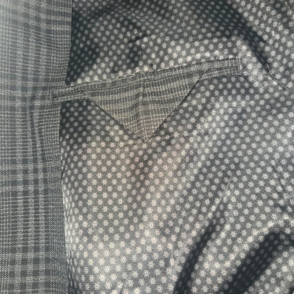 Oak Hill DXL Mens Grey Glen Plaid Blazer Jacket 3XL 54R 56R Two Button Stretch